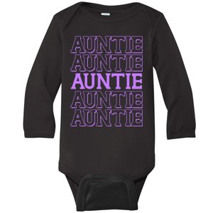 Retro Auntie Pattern   Baby Long Sleeve Bodysuit