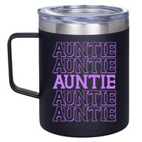 Retro Auntie Pattern   12oz Stainless Steel Coffee Mug
