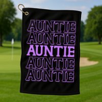 Retro Auntie Pattern   Golf Towel