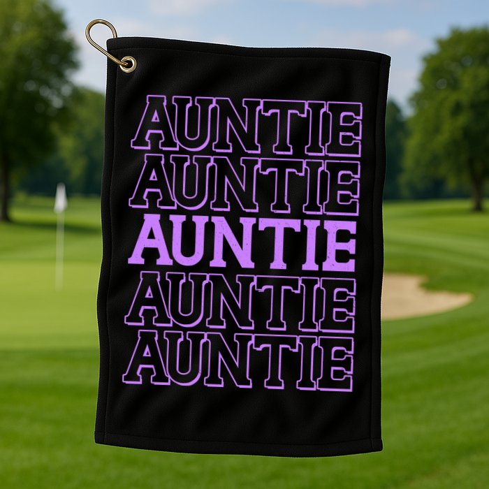 Retro Auntie Pattern   Golf Towel