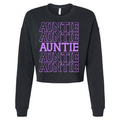 Retro Auntie Pattern   Cropped Pullover Crew