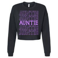 Retro Auntie Pattern   Cropped Pullover Crew
