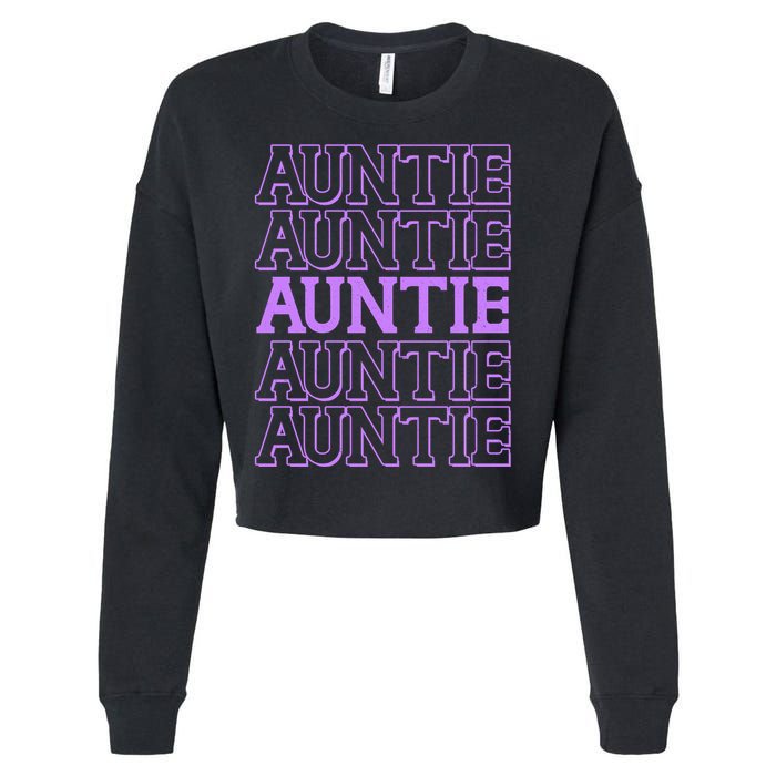 Retro Auntie Pattern   Cropped Pullover Crew