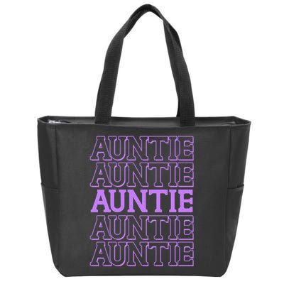Retro Auntie Pattern   Zip Tote Bag