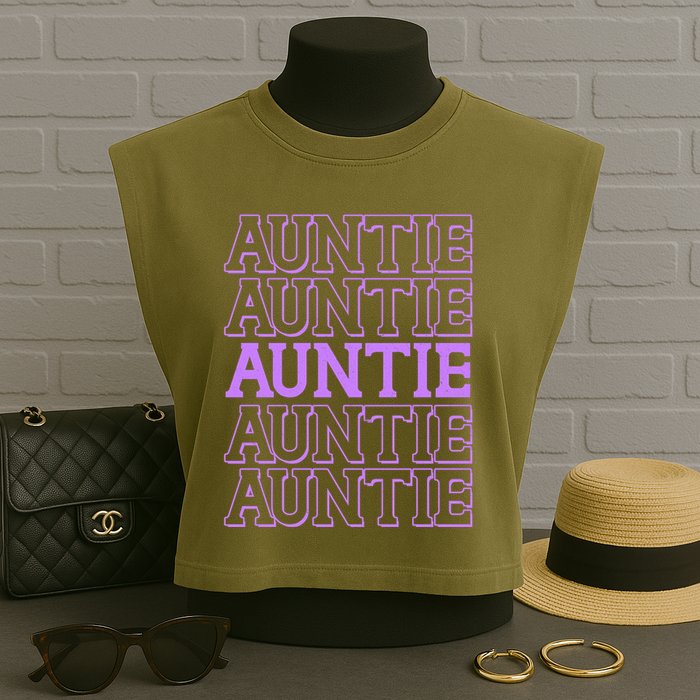 Retro Auntie Pattern   Garment-Dyed Women's Muscle Tee