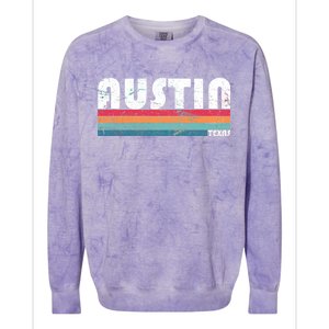 Retro Austin Texas Colorblast Crewneck Sweatshirt