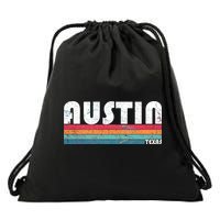 Retro Austin Texas Drawstring Bag