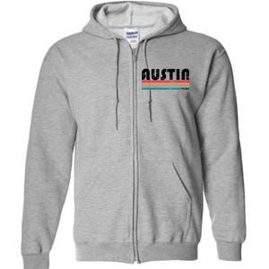 Retro Austin Texas Full Zip Hoodie