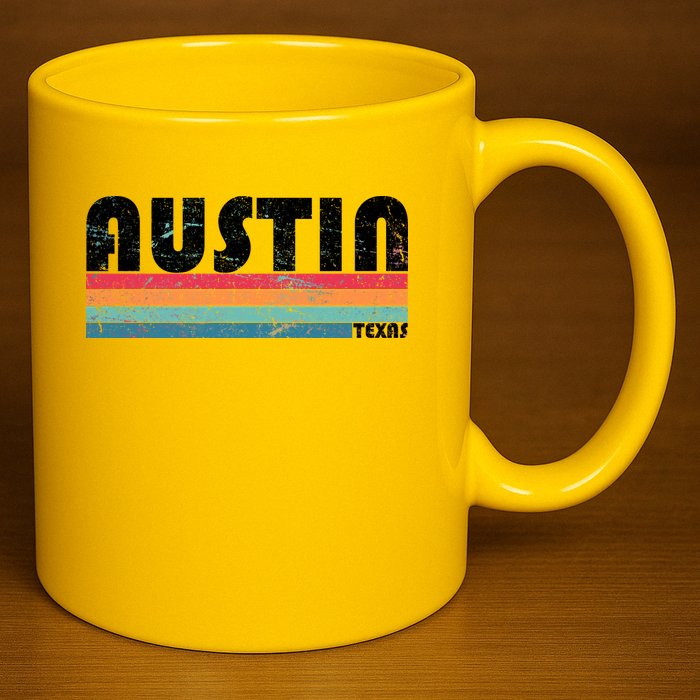 Retro Austin Texas 11oz C Handle Ceramic Mug