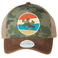 Retro Autism Awareness Puzzle Piece Legacy Tie Dye Trucker Hat