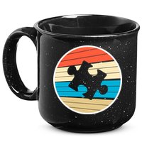 Retro Autism Awareness Puzzle Piece 15oz Campfire Ceramic Mug