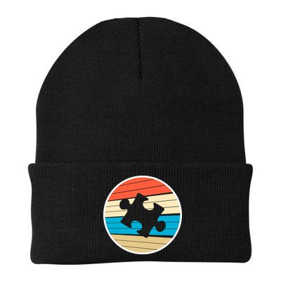 Retro Autism Awareness Puzzle Piece Beanie