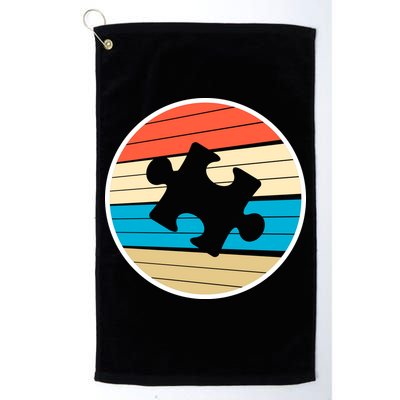 Retro Autism Awareness Puzzle Piece Golf Towel