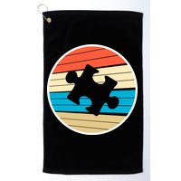 Retro Autism Awareness Puzzle Piece Golf Towel