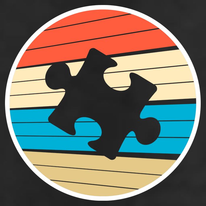 Retro Autism Awareness Puzzle Piece Golf Towel