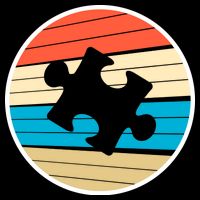 Retro Autism Awareness Puzzle Piece Cropped Pullover Crew