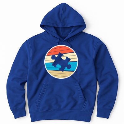 Retro Autism Awareness Puzzle Piece Hoodie