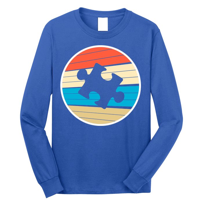 Retro Autism Awareness Puzzle Piece Long Sleeve Shirt