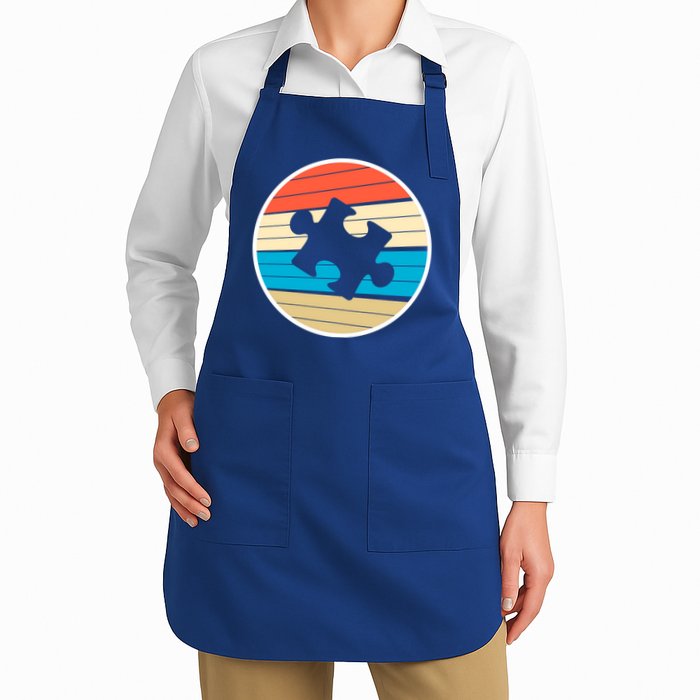 Retro Autism Awareness Puzzle Piece Apron