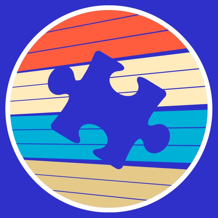 Retro Autism Awareness Puzzle Piece Apron