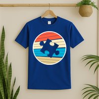 Retro Autism Awareness Puzzle Piece T-Shirt
