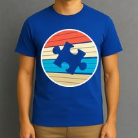 Retro Autism Awareness Puzzle Piece T-Shirt