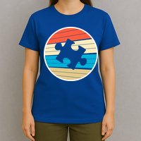 Retro Autism Awareness Puzzle Piece T-Shirt