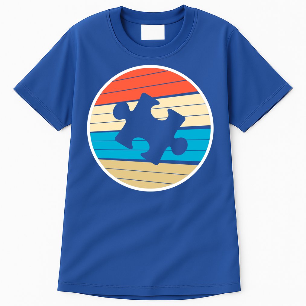 Retro Autism Awareness Puzzle Piece Tall T-Shirt