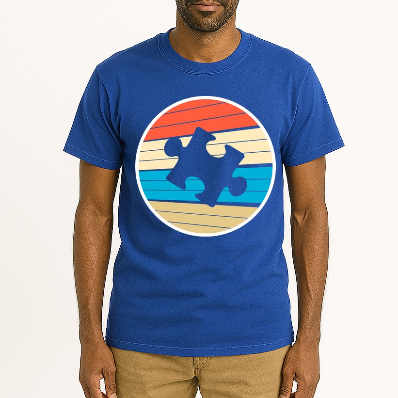 Retro Autism Awareness Puzzle Piece Tall T-Shirt
