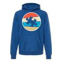 Retro Autism Awareness Puzzle Piece Premium Hoodie