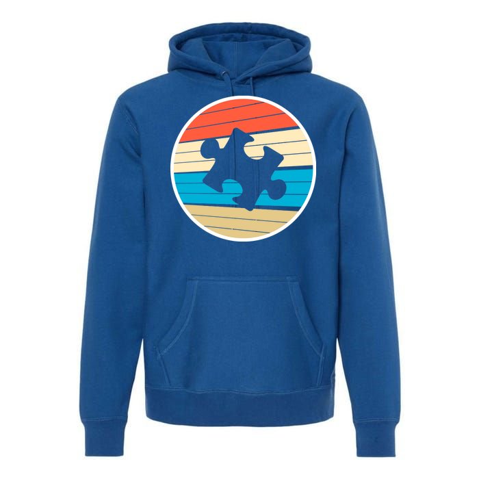 Retro Autism Awareness Puzzle Piece Premium Hoodie