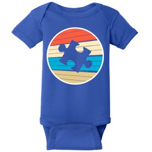 Retro Autism Awareness Puzzle Piece Baby Bodysuit