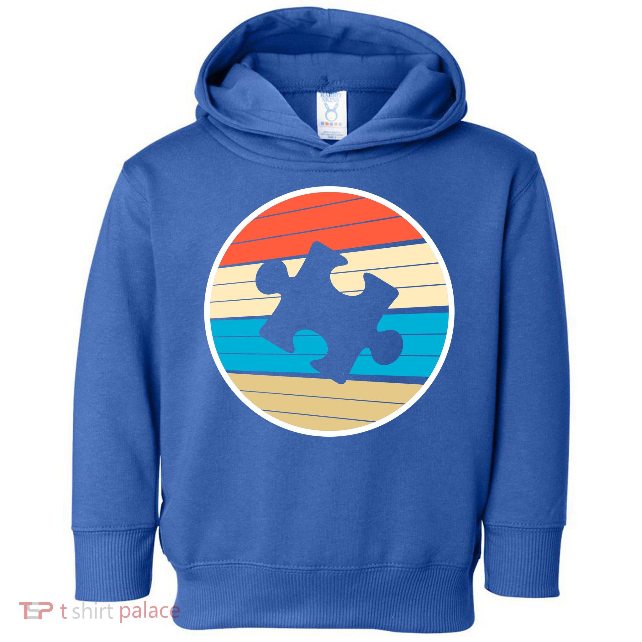 Retro Autism Awareness Puzzle Piece Toddler Hoodie