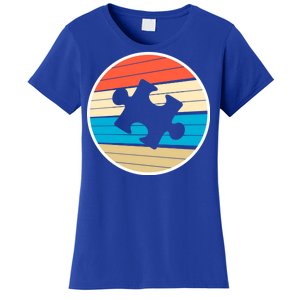 Retro Autism Awareness Puzzle Piece Women's T-Shirt