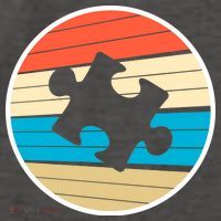 Retro Autism Awareness Puzzle Piece Vector Backpack