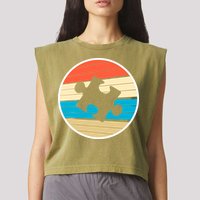 Retro Autism Awareness Puzzle Piece Garment-Dyed Women's Muscle Tee