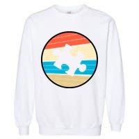 Retro Autism Awareness Puzzle Piece Garment-Dyed Sweatshirt