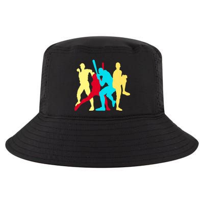 Retro Baseball Poses Cool Comfort Performance Bucket Hat