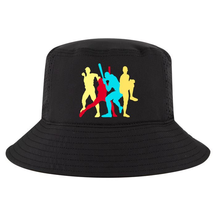 Retro Baseball Poses Cool Comfort Performance Bucket Hat