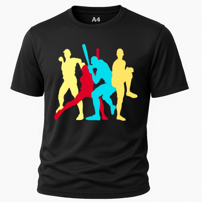 Retro Baseball Poses Cooling Performance Crew T-Shirt