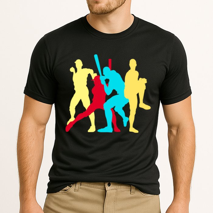 Retro Baseball Poses Cooling Performance Crew T-Shirt