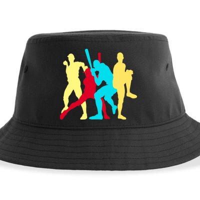 Retro Baseball Poses Sustainable Bucket Hat