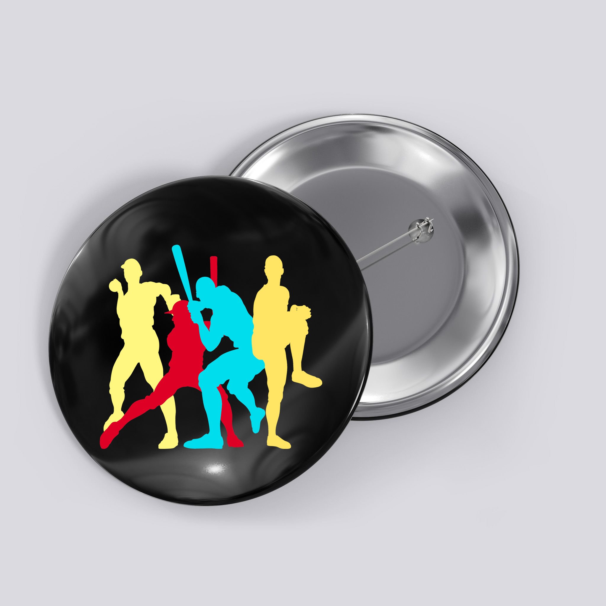 Retro Baseball Poses Button