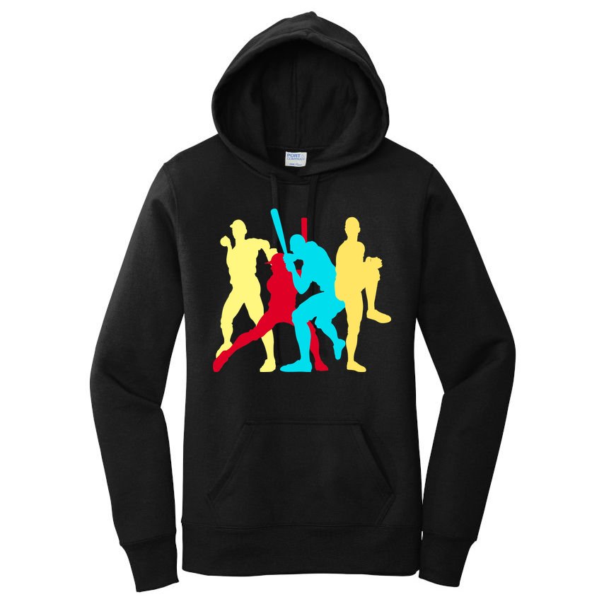 Retro Baseball Poses Women's Pullover Hoodie