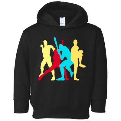 Retro Baseball Poses Toddler Hoodie