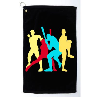 Retro Baseball Poses Golf Towel