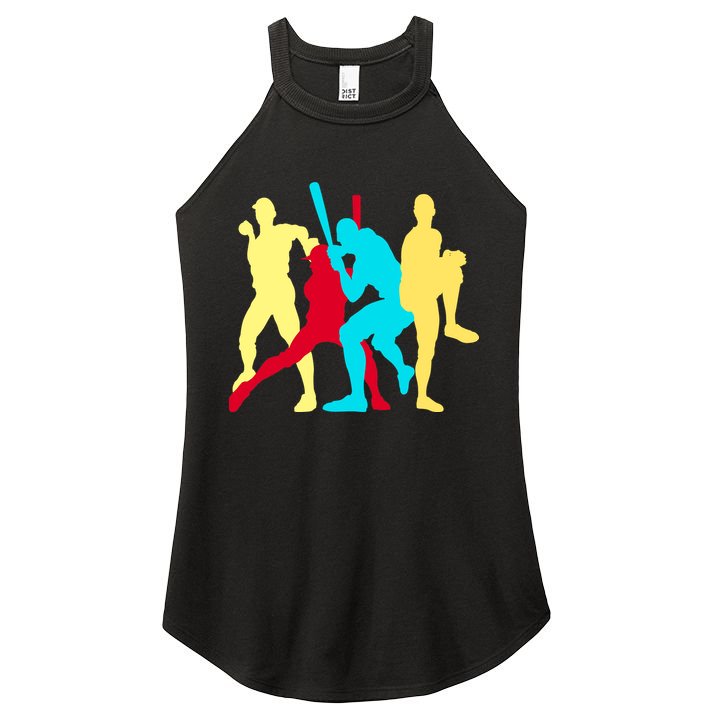 Retro Baseball Poses Women's Perfect Tri Rocker Tank