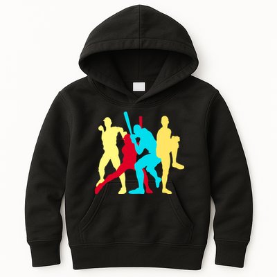 Retro Baseball Poses Kids Hoodie