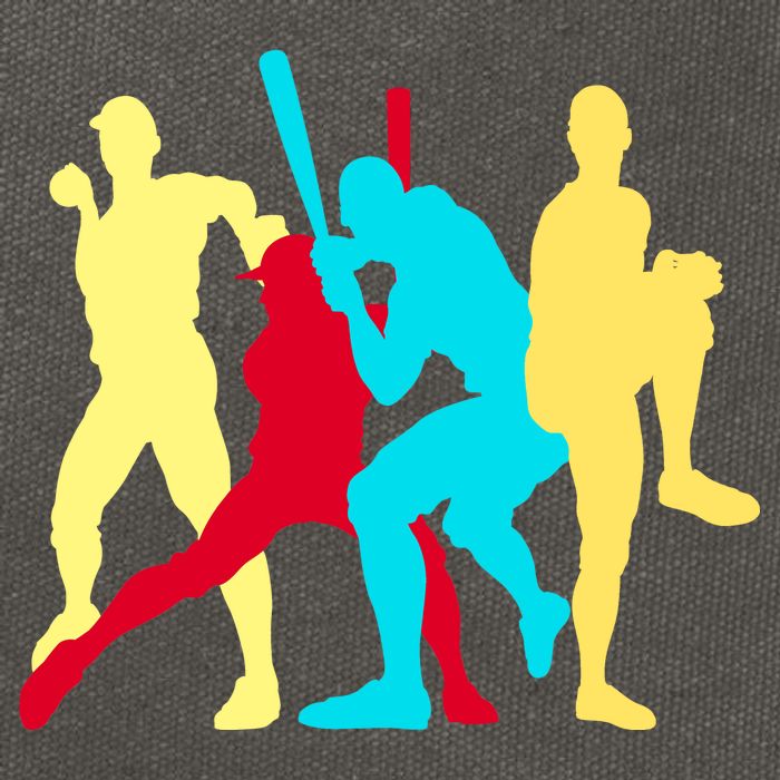 Retro Baseball Poses Cotton Canvas Backpack