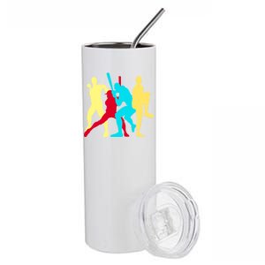 Retro Baseball Poses Stainless Steel Tumbler